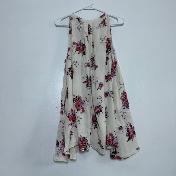 Free People Tree Swing Floral Print Sleeveless Flowy Tank‎ Blouse Bohemian Sz M - Picture 4 of 9